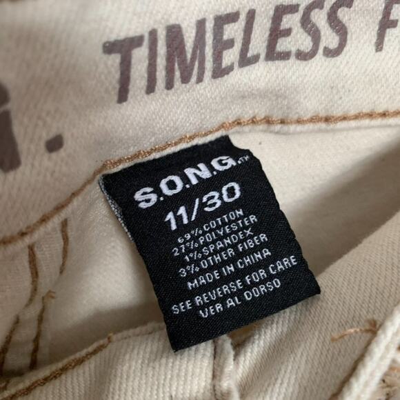 S.O.N.G High Rise Timeless Fit Cream Stretch Jeans - Picture 9 of 15